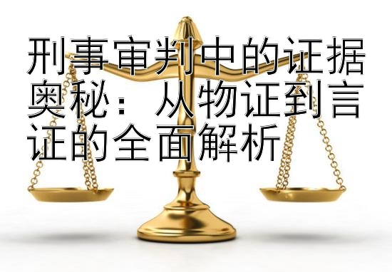 刑事审判中的证据奥秘：从物证到言证的全面解析