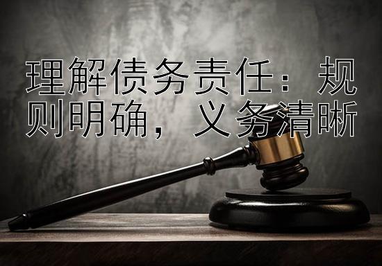 理解债务责任：规则明确，义务清晰