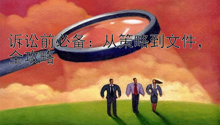 诉讼前必备：从策略到文件，全攻略