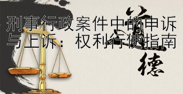 刑事行政案件中的申诉与上诉：权利行使指南