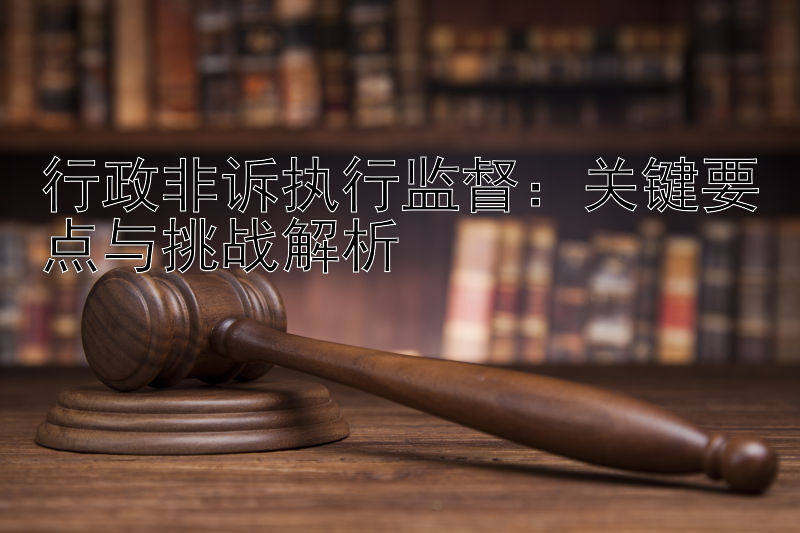 行政非诉执行监督：关键要点与挑战解析