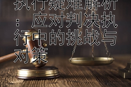 执行疑难解析：应对判决执行中的挑战与对策