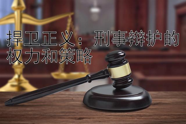 捍卫正义：刑事辩护的权力和策略