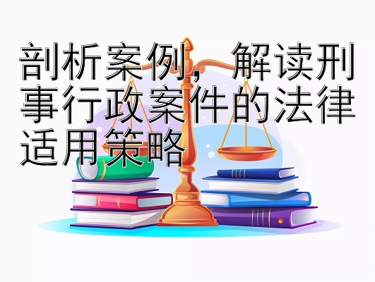 剖析案例，解读刑事行政案件的法律适用策略