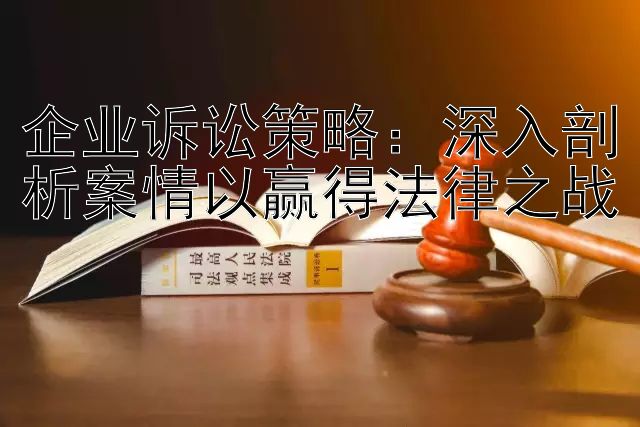 企业诉讼策略：深入剖析案情以赢得法律之战