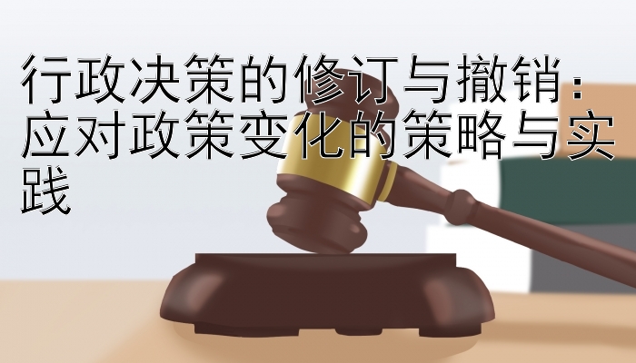 行政决策的修订与撤销：应对政策变化的策略与实践