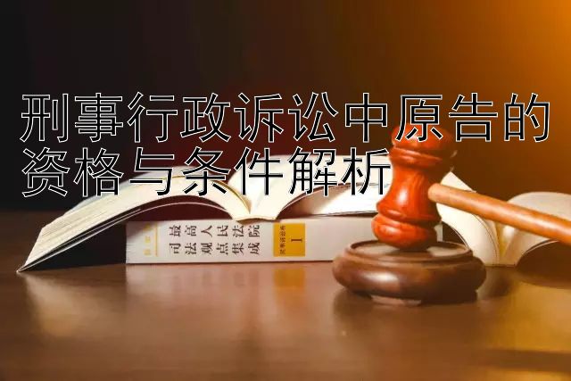 刑事行政诉讼中原告的资格与条件解析