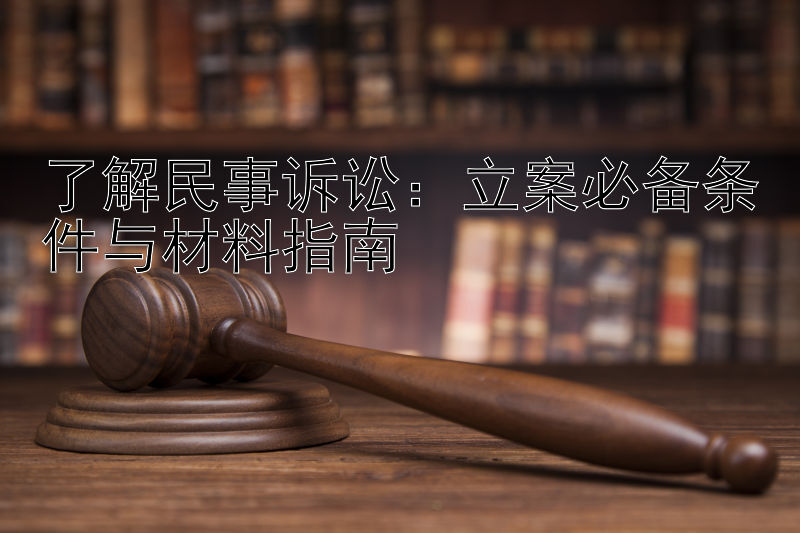 了解民事诉讼：立案必备条件与材料指南