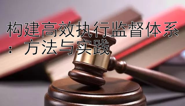 构建高效执行监督体系：方法与实践