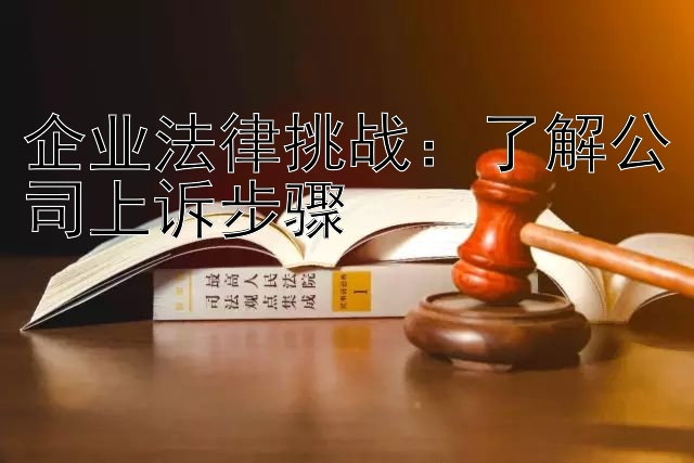 企业法律挑战：了解公司上诉步骤