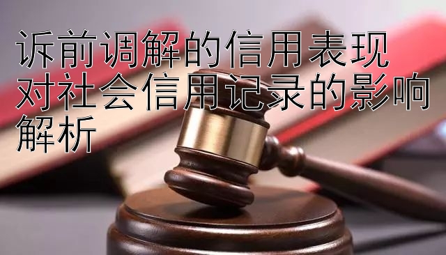 诉前调解的信用表现  
对社会信用记录的影响解析