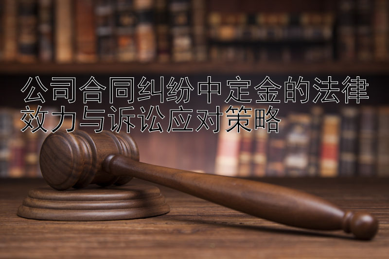 公司合同纠纷中定金的法律效力与诉讼应对策略